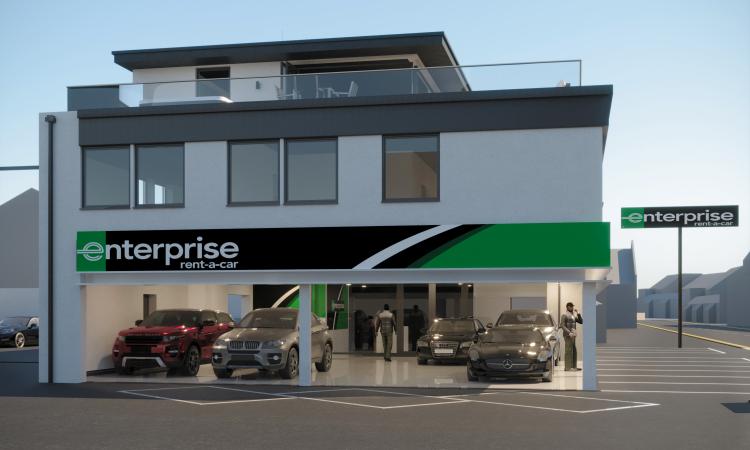 Enterprise Rent-a-Car arrives at Lottbridge Drove, Eastbourne